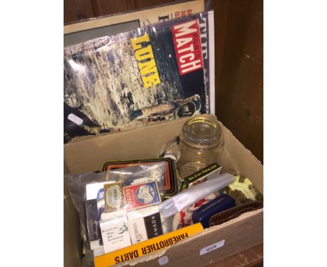 Assorted collectables including a 1969 French Paris Match magazine lunar landing edition, Daily Express Diana roayl wedding a