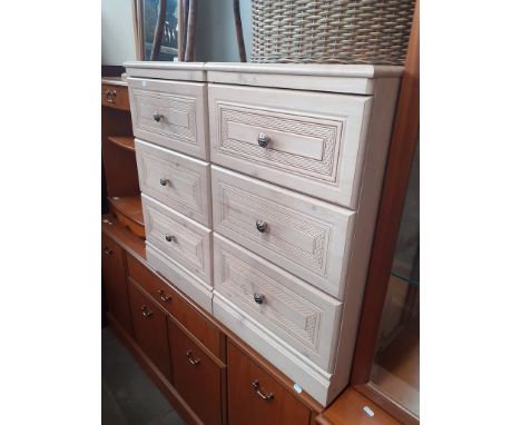 A pair of light wood bedside cabinets, height 79cm, width 45cm and depth 41 
