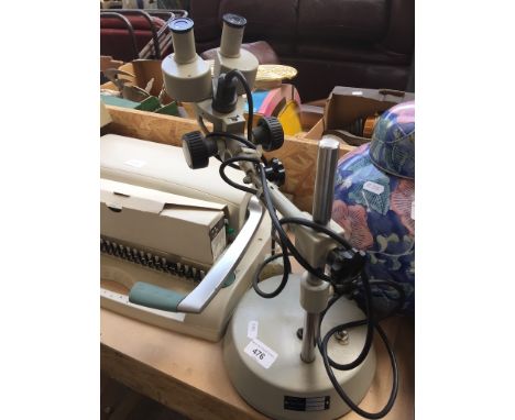 Vintage Prior binocular microscope with light. 