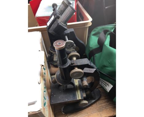 2 vintage microscopes 