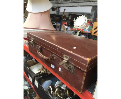 A vintage suitcase. 