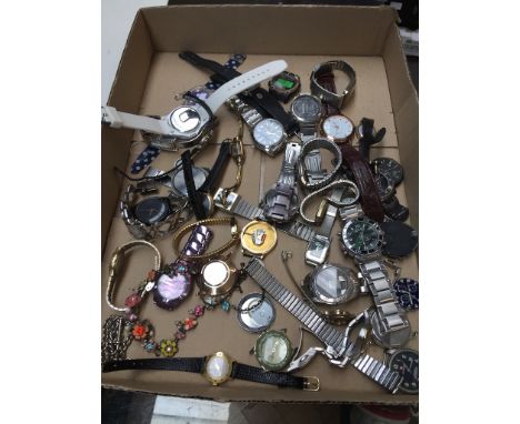 A tray of ladies &amp; gents watches, Timex, Sekonda etc. 