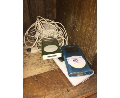 A vintage ipod 20GB and a vintage Ipod 4GB with cables, etc. 