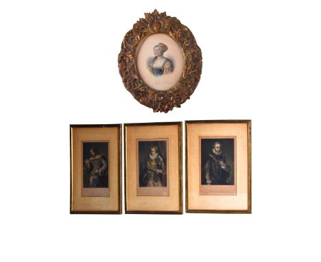 Four (4) Antique Color Lithographs, Portraits of Historic Figures. Each inscribed on lower margin. Size ranges from 11-3/4" H
