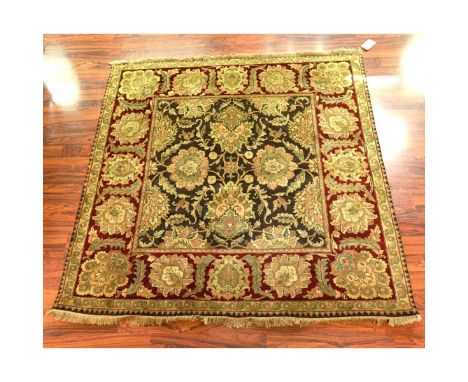 Vintage Oriental Rug. Unsigned. Measures 72" x 72". Condition: Light wear, would benefit from a cleaning. Estimate: $100.00 -