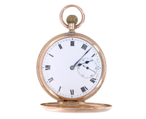 Swiss 9ct lever hunter pocket watch, London 1919, 17 jewel 4 adjustments movement with compensated balance and regulator, the