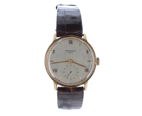 Patek Philippe &amp; Co Genéve 18k gentleman's wristwatch, circa 1947, no. 9608xx, signed silvered dial with applied Roman nu