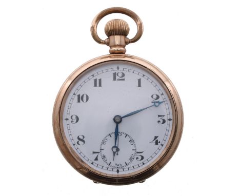 Record lever gold plated pocket watch, signed 15 jewel 2 adjts. movement branded 'Lagaros A' with compensated balance and reg