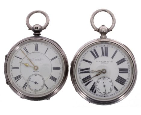 Silver fusee lever pocket watch, Birmingham 1892, the movement signed N. Blasebalk, Leeds, no. 86882, signed dial with bold R