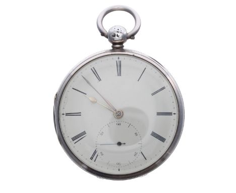 Mid-19th century silver fusee lever pocket watch, London 1846, the movement signed John Harrison, Liverpool, no. 31321, with 