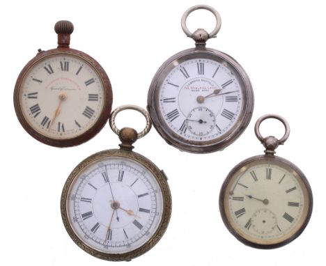 Silver 'J.G. Graves, Sheffield, The Midland Lever' engine turned pocket watch, 54mm; together with a centre seconds chronogra