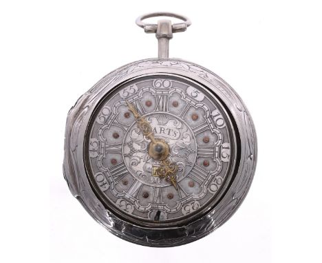 Tarts, London - George III silver verge pair cased pocket watch, London 1771, the fusee movement signed Tarts, London, no. 21