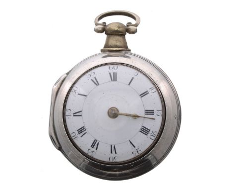 George III silver verge pair cased pocket watch, London 1772, the fusee movement signed J Edmonds, Liverpool, no. 751, with p