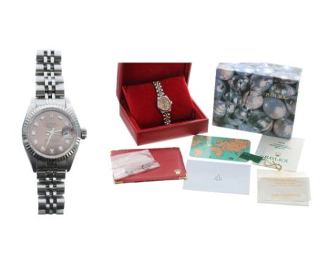 Rolex Oyster Perpetual Datejust stainless steel lady's bracelet watch, ref. 79174, circa 1998, serial no. A825xxx, 18k white 