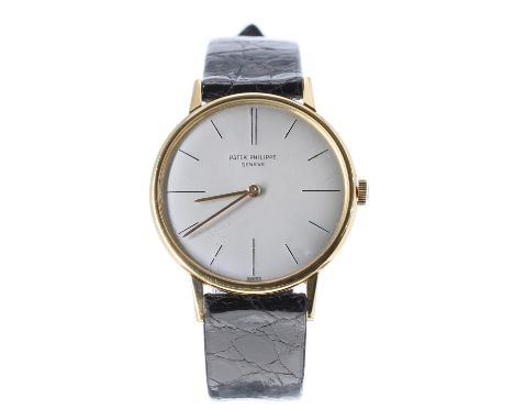 Patek Philippe Genéve 18k gentleman's wristwatch, ref. 2592, circa 1955, no. 7937xx, silvered dial with baton markers, nickel