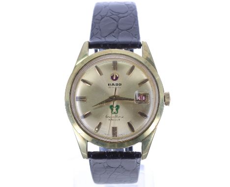 Rado Green Horse Kingsize automatic gold plated and stainless steel gentleman's wristwatch, ref. 11649, circular champagne di