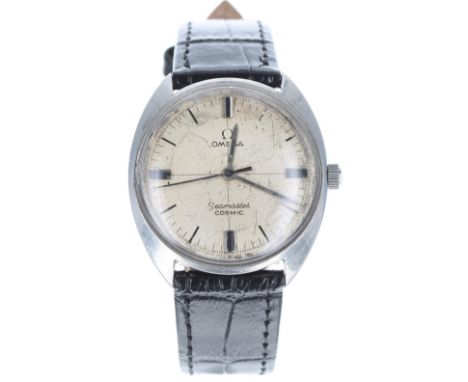 Omega Seamaster Cosmic stainless steel gentleman's wristwatch, circular silvered dial with quarter baton markers, minute mark