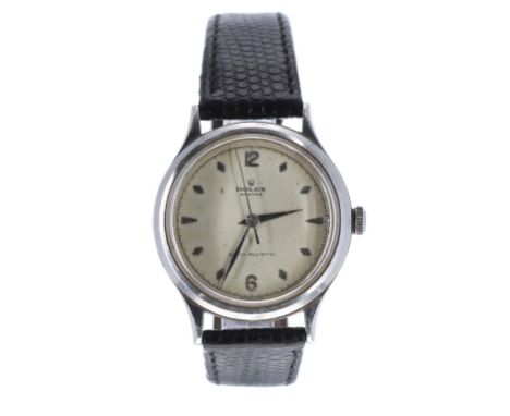 Rolex Oyster 'King-of-Wings' stainless steel gentleman's wristwatch, ref. 4125, circa 1944, serial no. 279xxx, signed silvere