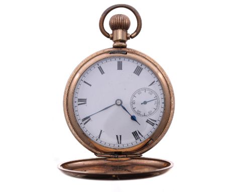 Waltham Traveller gold plated lever hunter pocket watch, circa 1912, signed movement with compensated balance and regulator, 