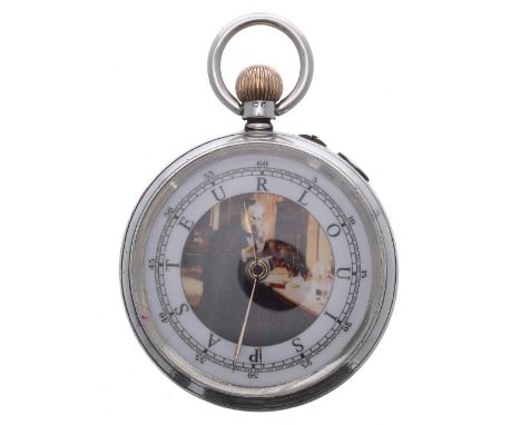 Silver centre seconds lever pocket watch, gilt frosted three quarter plate movement with compensated balance and regulator, n