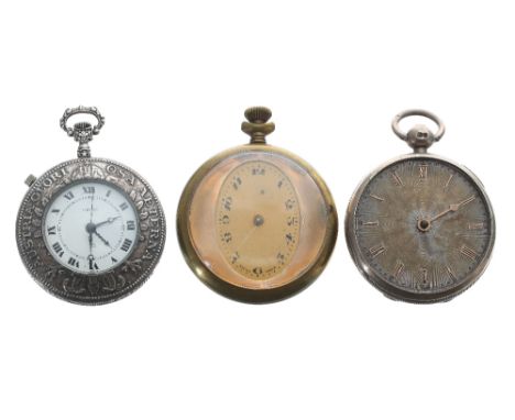 Silver fusee verge pocket watch for repair, London 1832, the movement signed M. Earle, with flat steel three arm balance and 