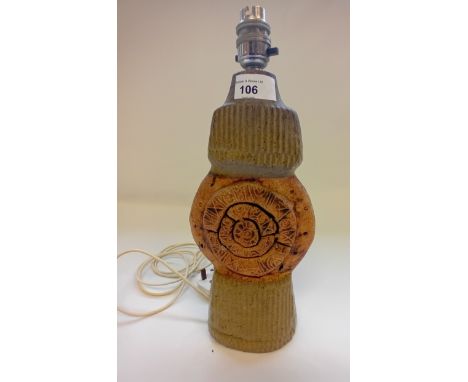Bernard Rooke Studio Pottery Art Club Shaped Table Lamp[35cm]