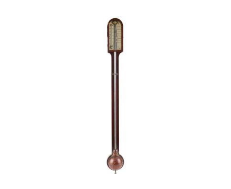 Late Regency Mahogany Stick Barometer, C. Strange, Wycombe. Early 19th Century 84cm in Height