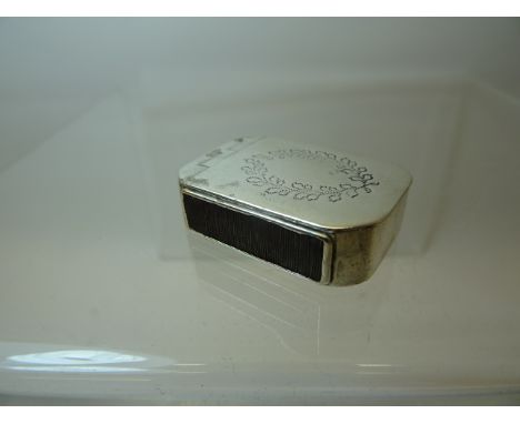 A George III silver Match or Snuff Box with gilded interior and engraved decoration, date letter rubbed, maker Thomas Willmor