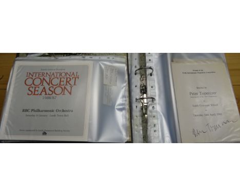 Four more lever arch files containing mainly Programmes from the Leeds International Classical Concerts circa 1970-1990, some