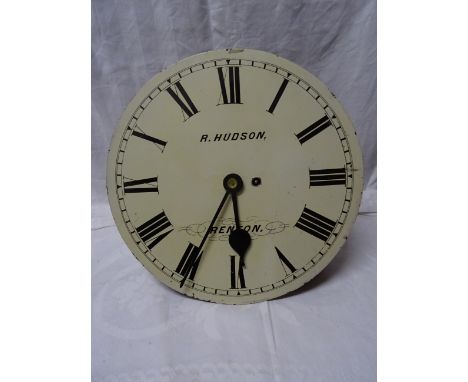 A Long Case Clock Movement, the circular dial inscribed R Hudson, Wrenton.  13" (33cms) diameter dial. 
