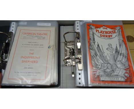 Five small lever arch files and contents of Theatre Programmes.