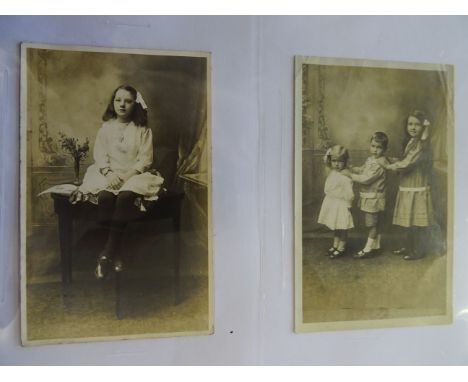 A collection of Postcards, cabinet cards and cdvs by J.T. Ross, mostly portrait studies.  (41).    (from the collection of th