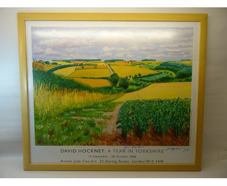 DAVID HOCKNEY; an Exhibition Poster "A Year in Yorkshire" with a view looking south to Warter, September/ October 2006, signe