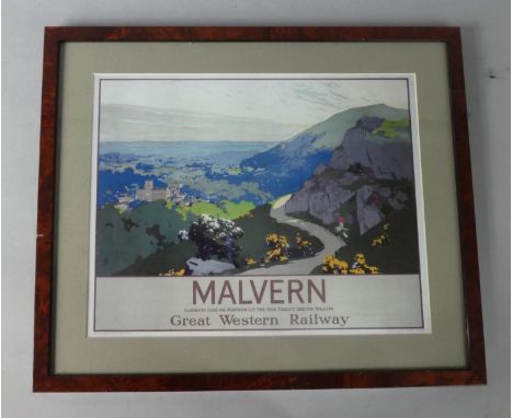 A Reproduction Framed Print of "Malvern" Great Western Railway Poster, 42cms Wide 