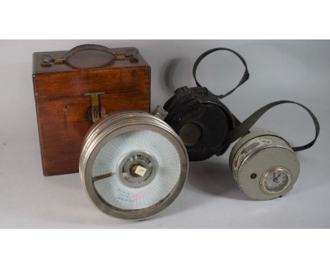 A Mahogany Cased Pigeon Clock and a Leather Cased Example 
