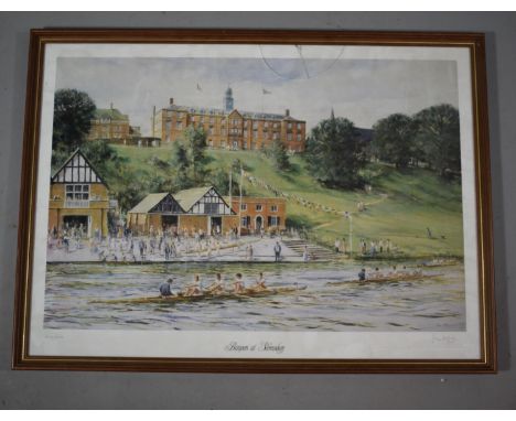 A Framed Limited Edition Print, 'Bumpers at Shrewsbury' Signed by the Artist John Alford and Numbered 404/500 (Glass AF), 60 
