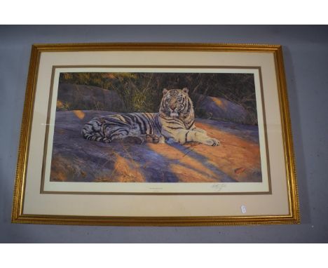 A Framed Limited Edition Print 'The Great White Tiger', No 1172/1500 and Signed by the Artist, Anthony Gibbs, 76 x 41cms 