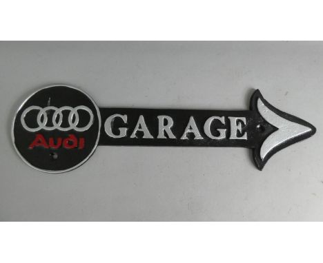 A Reproduction Cast Metal Audi Garage Arrow Sign, 40cm Wide  (Plus VAT) 