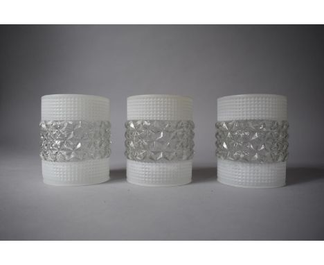 A Collection of Three Vintage Light Shades, 13cms High 