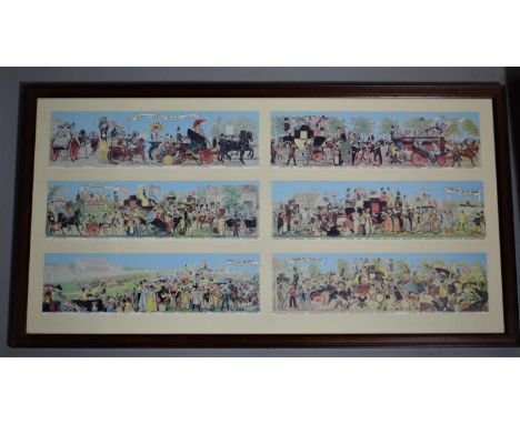 A Framed 'Derby Day' Print, 67 x 34cms 