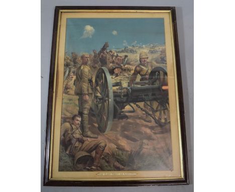 A Large Framed Military Print, 'The Last Shot at Colenso', 79 x 53cms 