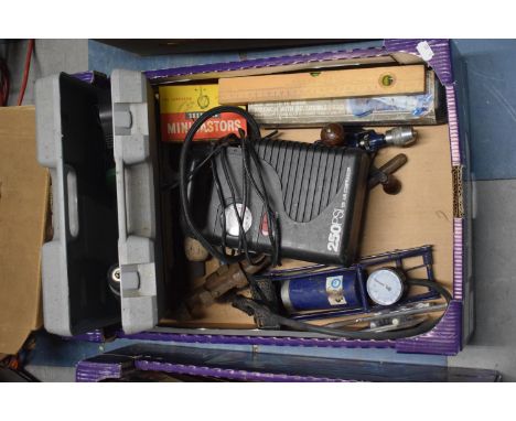 A Collection of Various Workshop Tools, Foot Pump, Compressor Etc. 