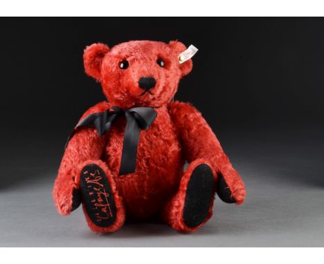 A Steiff Limited Edition Himbeer Ours Teddy Bear 1995, raspberry designed for Galeries Lafayette, 678 and 1500, in original b