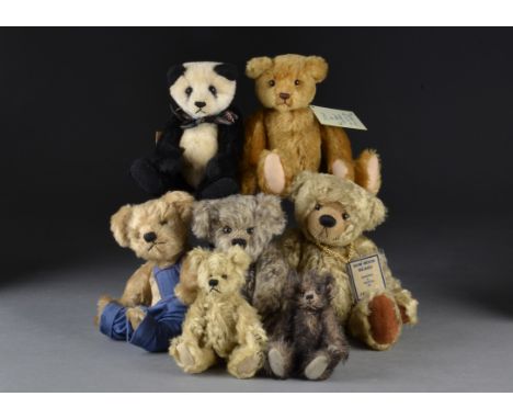 Seven smaller Artist teddy bears: including a Hardy Bears Peter - 6in. (15cm.) high; a Whittle-le-Woods Bears Bam-Boo; a Bow-