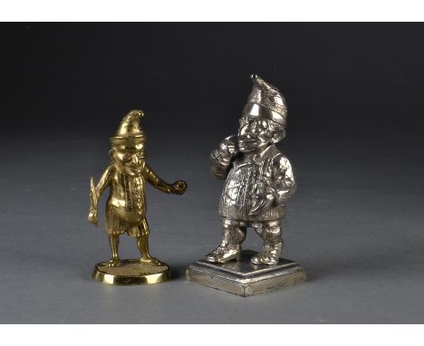 A silver plated Mr Punch table lighter, with hinged hat to reveal lighter and registered design number on base - 61?2in. (161