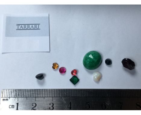 A diverse collection of loose gemstones with a total weight of 10.67 carats, tested on a Presidium Duo Tester. The lot includ