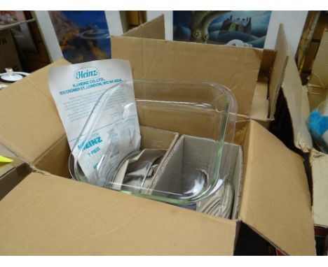 Boxed as new Pyrex kitchen ware including jugs, casserole dishes etc together with J & G Meakin cookware set