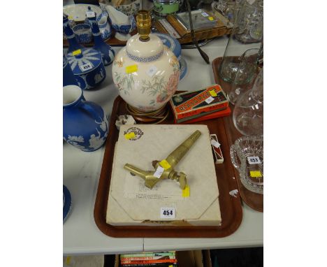Parcel of mixed items including Rolls Razor, Golfing Rule Book, lamp etc