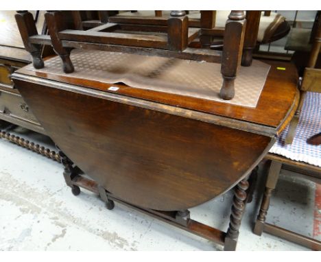 A good vintage barley-twist gate leg dining table