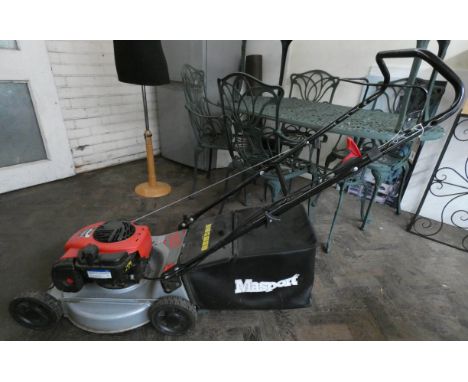 A Masport self propelled 125CC petrol engine lawn mower with Briggs and Stratton engine 
